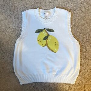 Cotton Blend Lemon Knit Top